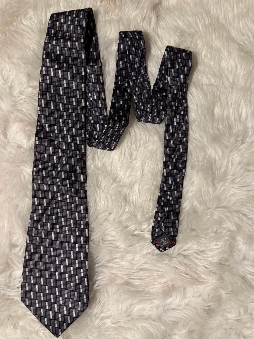 Jones New York Classic Geometric Black and Gray Men's Tie
